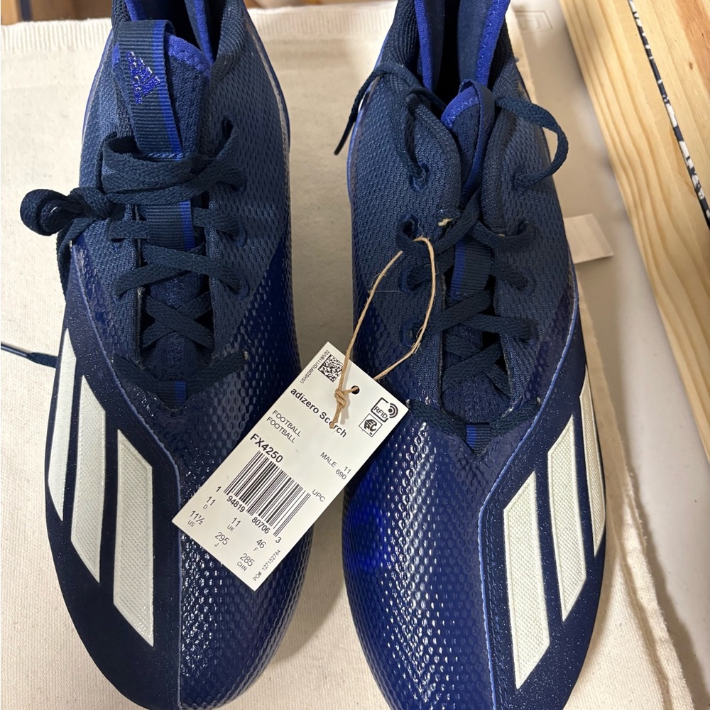 Adidas Men's Navy and White Athletic Shoes / Lacrosse/ Football